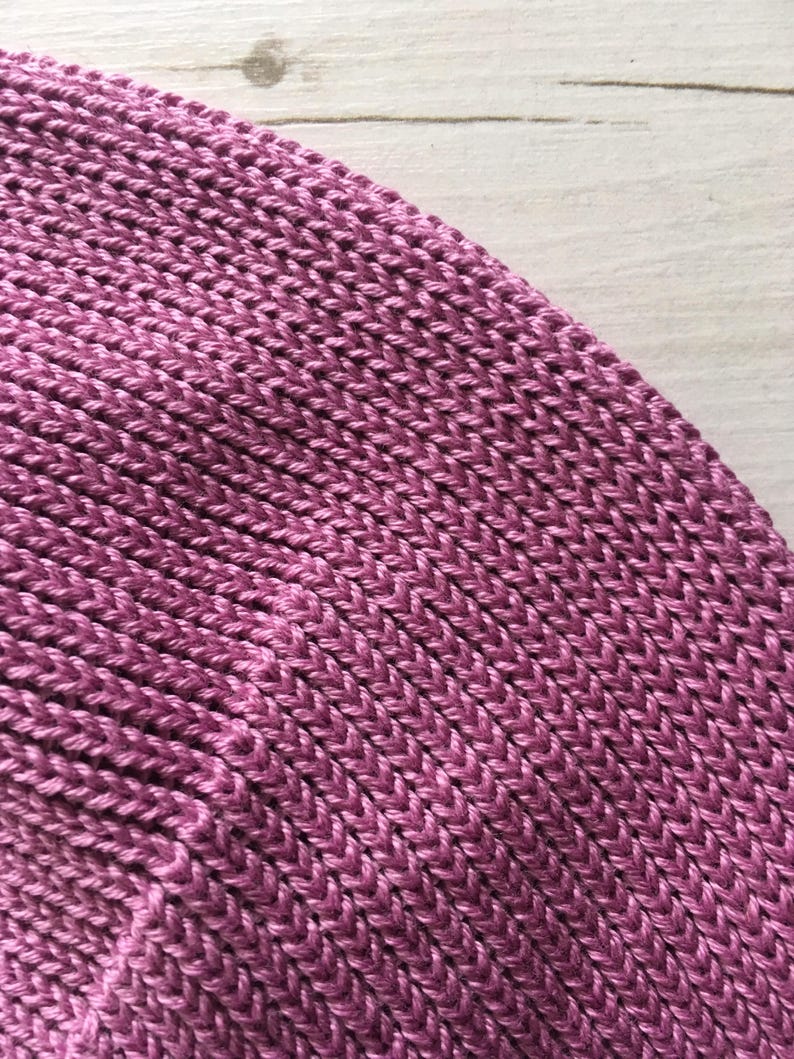 Pink cotton beret, lilac cotton tam, mauve beret, pink vegan beret, vegan tam, lilac knitted beret, women's cotton beret, women's cotton tam image 10