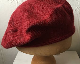 Maroon Knit Beret, Burgundy Beret, Maroon Tam, Burgundy Tam, Red Knit Beret, Scottish Tam, Beret for Women, Men's Tam, Unisex Beret, UK Hat