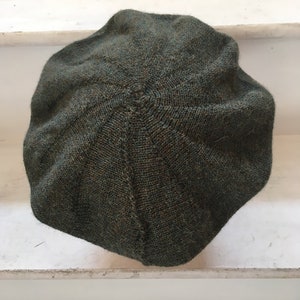 Dark Green Tam, Green Scottish Bonnet, Green Knit Beret, Green Alpaca Beret, Men's Green Tam, Men's Scots Tam, Highlander Bonnet, Unisex Tam image 6