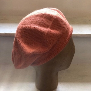 Orange Alpaca Beret, Orange Knitted Tam, Canteloupe Beret, Women&#39;s Knit Beret, Orange Knit Beret, Unisex Orange Tam, UK Knitted Beret