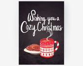 Holiday Christmas Card - Cozy Festive Handmade Xmas Card Print