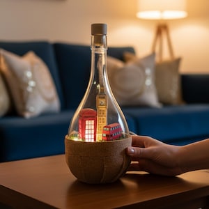 Lámpara para decoración del hogar, Londres con impresión 3D pintada a mano del Big Ben y el horizonte de la ciudad, luz LED cálida USB, recuerdo original, idea para regalo.
