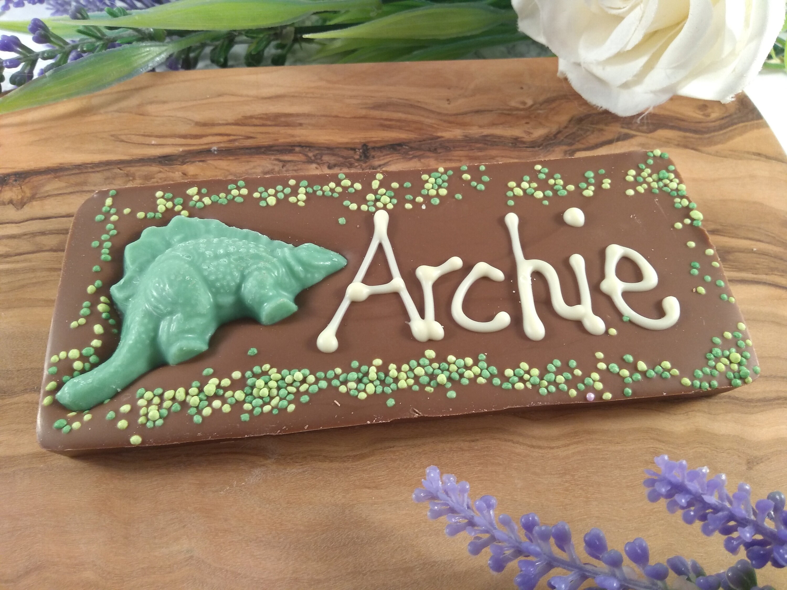 Personalised Dinosaur Bar . Chocolate Dinosaur. Chocolate Bar. Etsy UK
