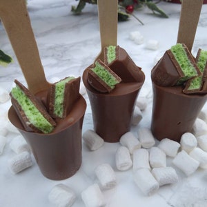 Chocolate Mint Hot Chocolate Stirrer Spoon with Mini Marshmallows