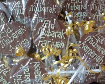 Eid Mubarak personalised chocolate lollipop