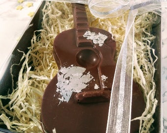 Handmade Belgian Chocolate Guitar. Fathers day gift. Chocolate guitar. Foodie gift. Musician gift. Guitarist.