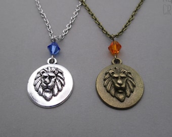 Lion Necklace, Lion Charm Necklace, Gifts for Readers, Book Lover Necklace, Fantasy Jewelry