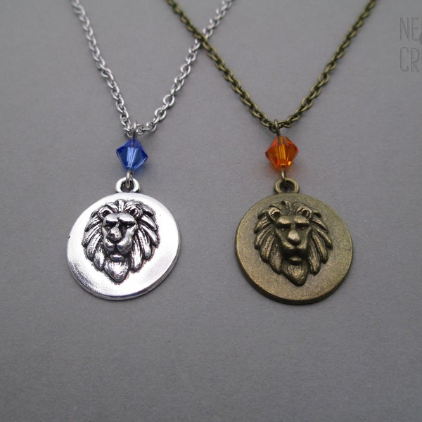 Lion Necklace, Lion Charm Necklace, Gifts for Readers, Book Lover Necklace, Fantasy Jewelry