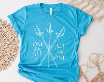 The Three Musketeers Shirt | Book Quote Shirt | All for One and One for All | Literary Shirt | Bookish Things | Literary Clothing