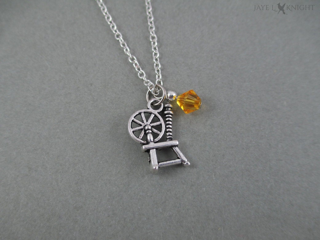 Rumplestiltskin Sleeping Beauty Spinning Wheel Charm Necklace Etsy