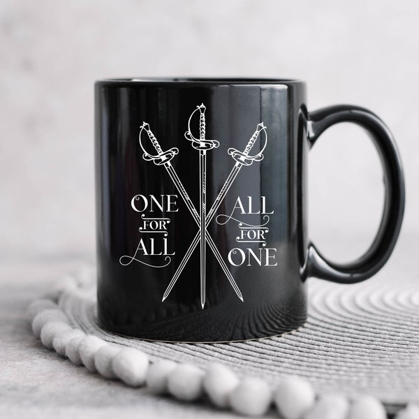 Three Musketeers Mug | Literary Quotes Mug | All For One And One For All | Literary Coffee Mug| Bookish Mug | Reader Mug
