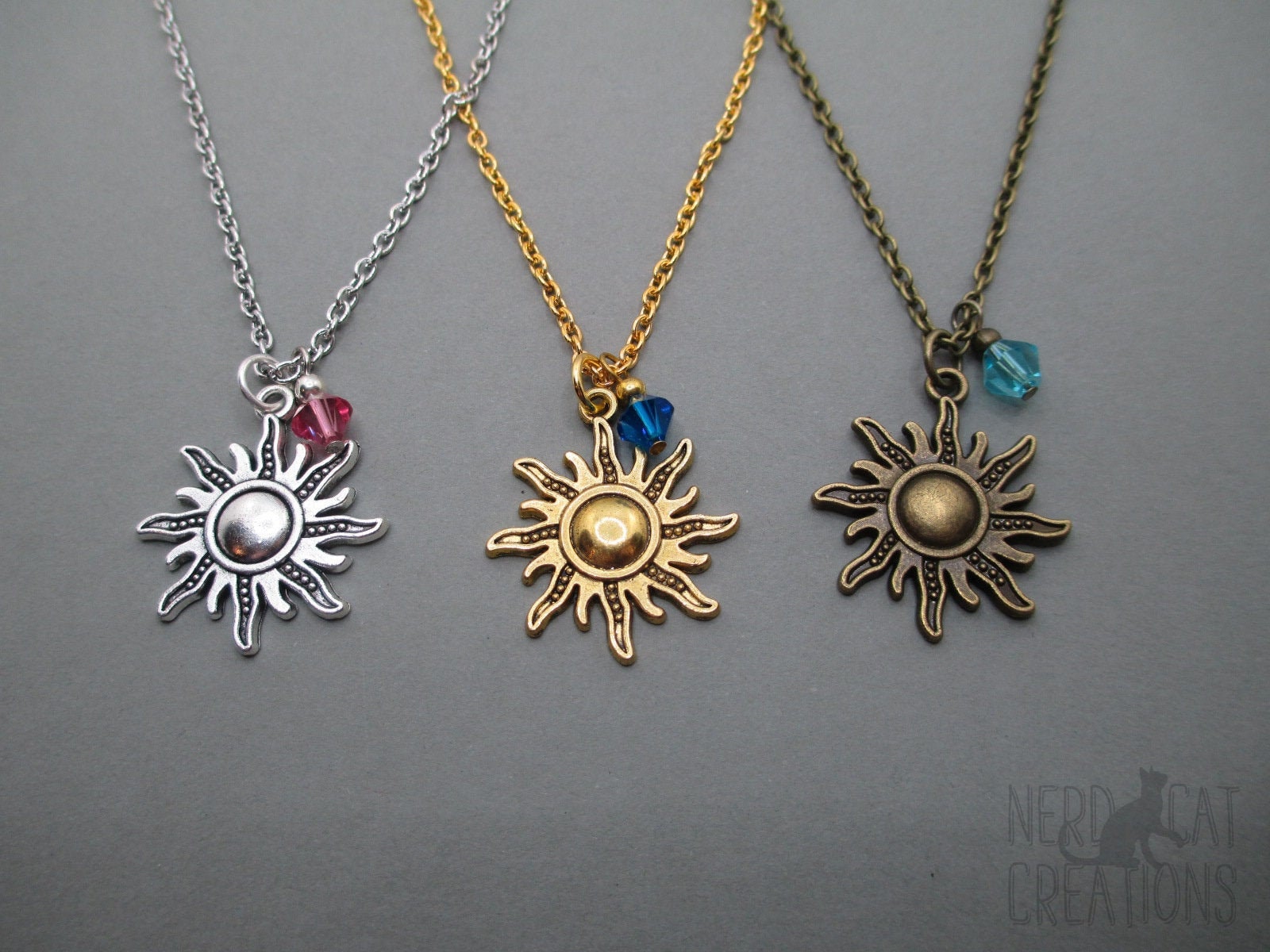 Rapunzel Sun Necklace Sun Charm Necklace Fairy Tale Princesses