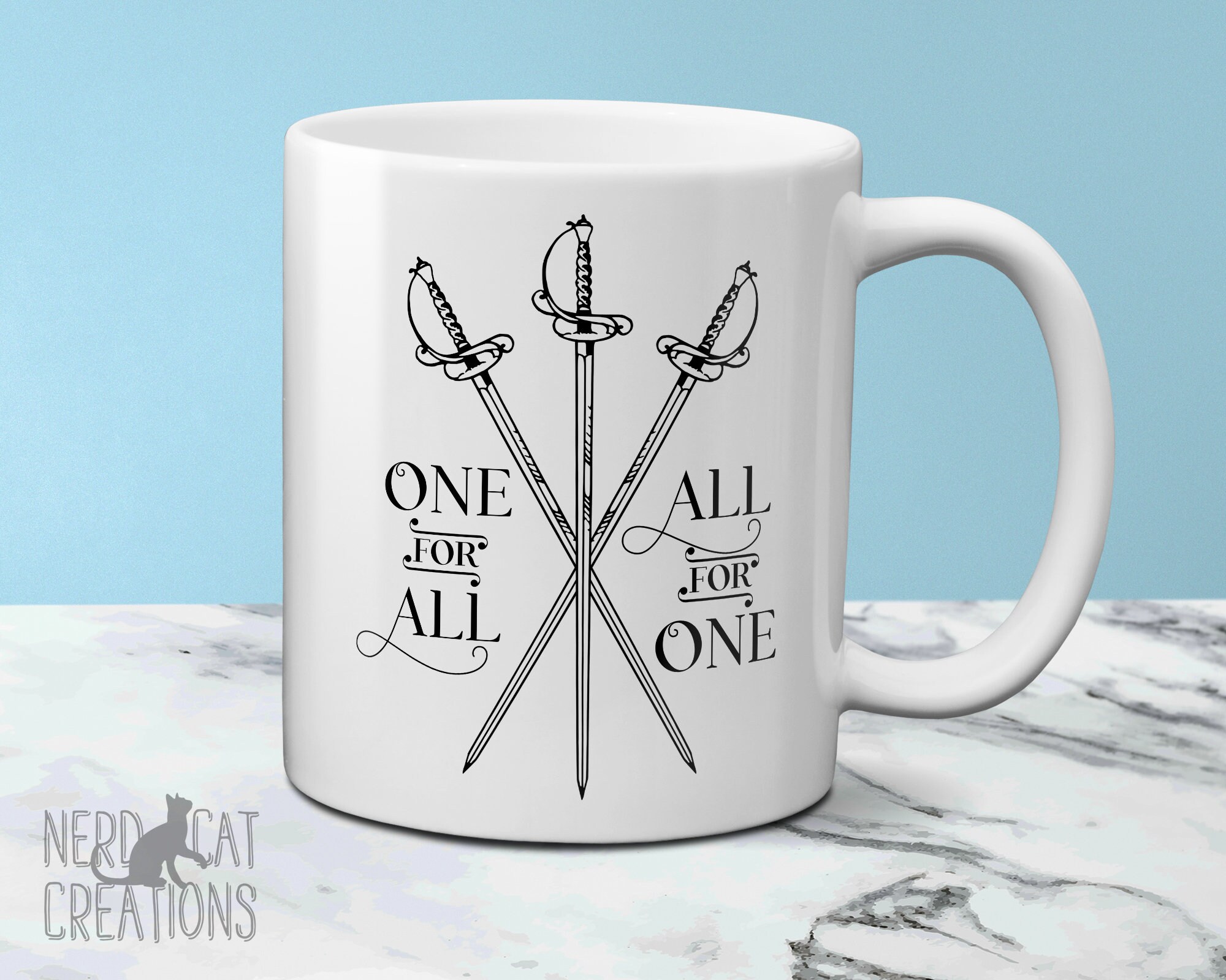 The Three Musketeers Swords All For One Coffee Mug Literary Etsy Ireland