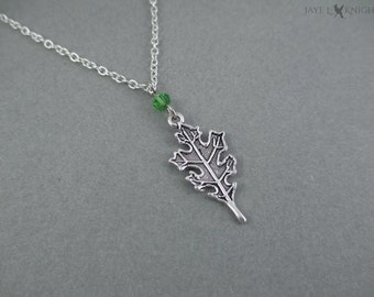 Dainty Oak Leaf Necklace, Gifts for Readers, Halloween Costume Jewelry, Nature Jewelry Necklace