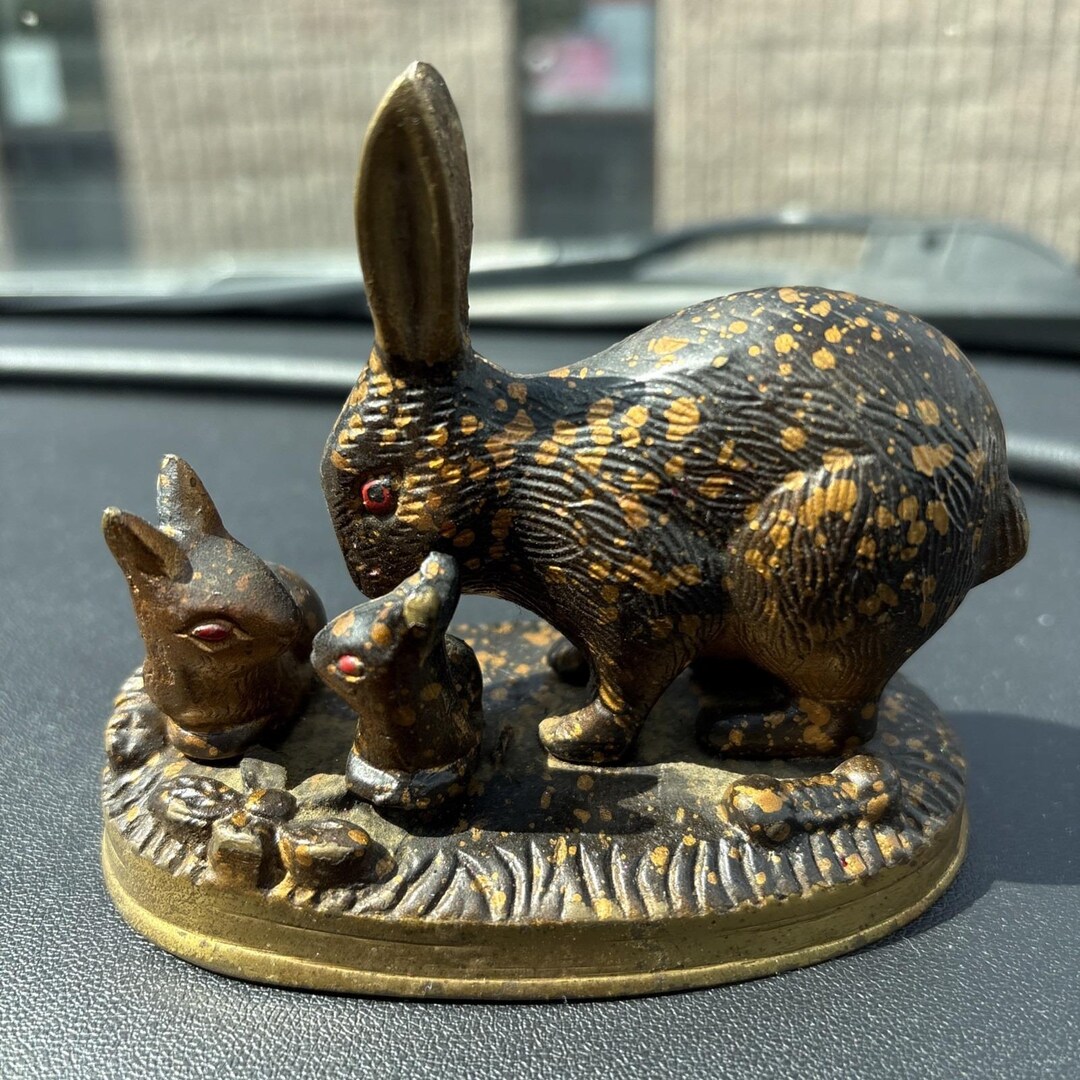 Brass Vintage Rabbit and Babies Figurine Sculpture - Etsy