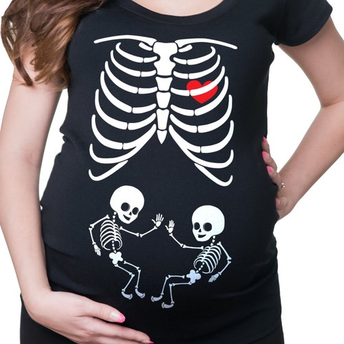 Maternity Tee Shirt Skeleton Twins Xray Baby Funny Cute Etsy