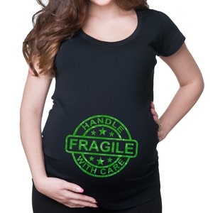 Pregnancy t-Shirt Fragile Handle  With Care Baby Tee Maternity Tees Amazing Maternity Top