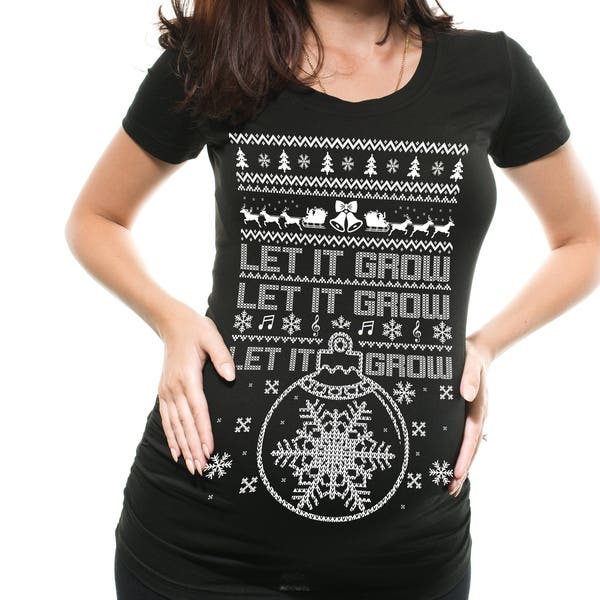 Christmas Pregnancy Shirt Let it grow maternity Top Gift shirt baby announcement Pregnancy top shirt for Christmas