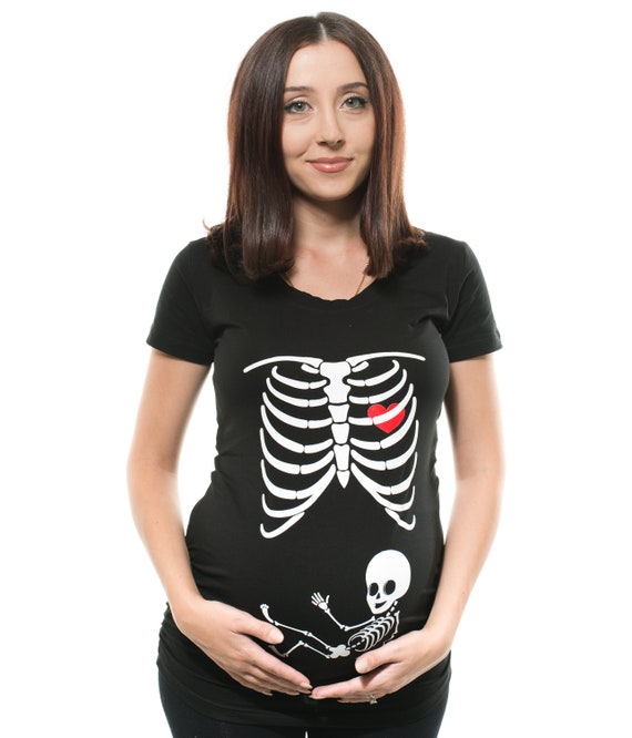 Pregnancy T-shirt Skeleton X-ray Baby 