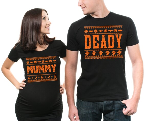 Matching Couples Pregnancy Announcement Halloween T-Shirt