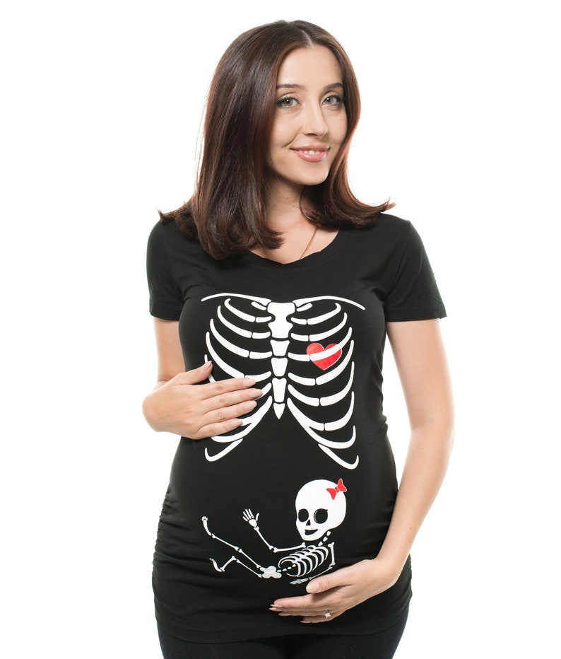 Pregnancy Tshirt Skeleton Xray Baby Girl Funny Cute Etsy