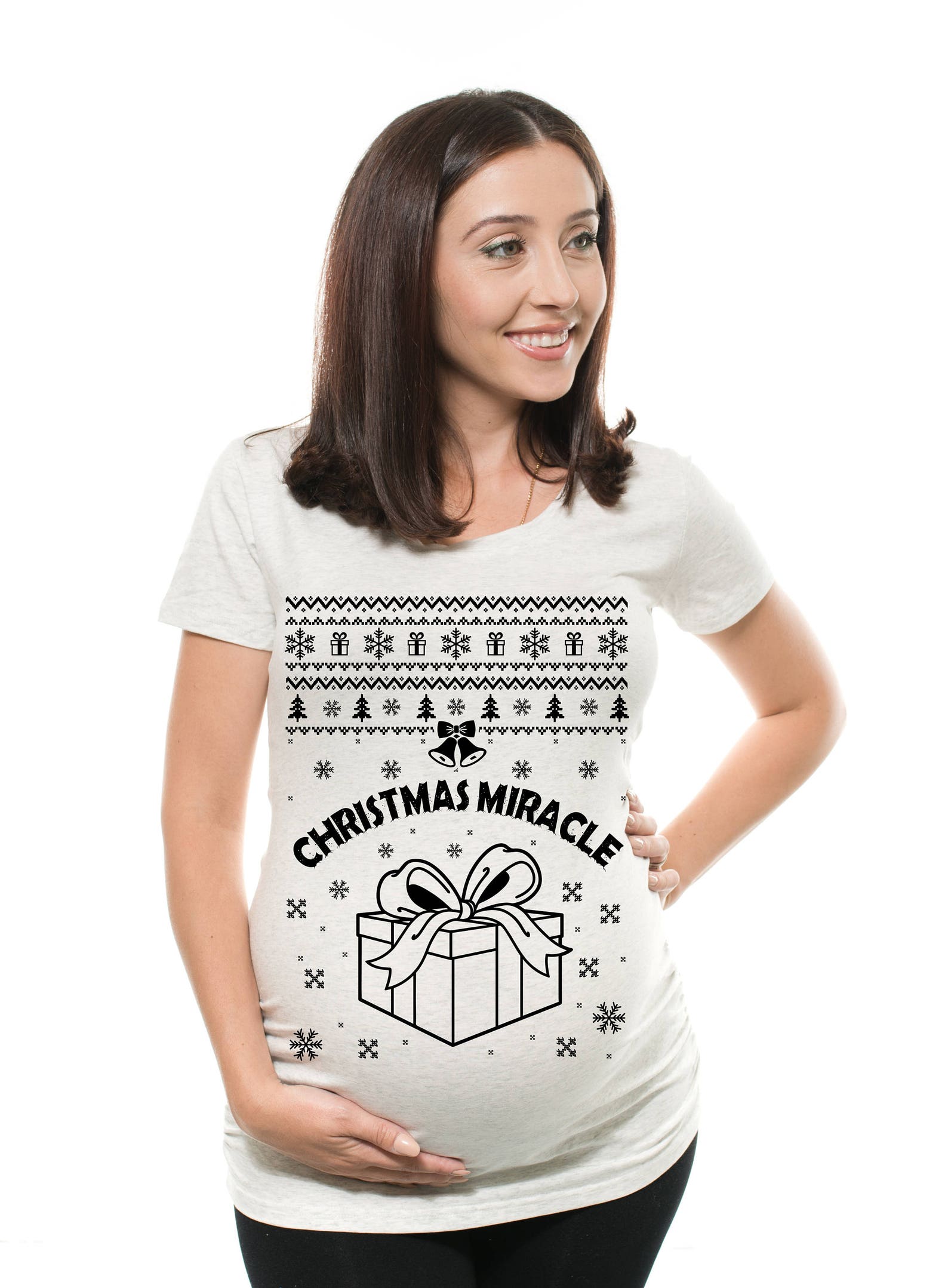 Christmas Miracle Pregnancy Shirts Gift for Christmas Ugly Etsy Christmas Pregnant Shirts