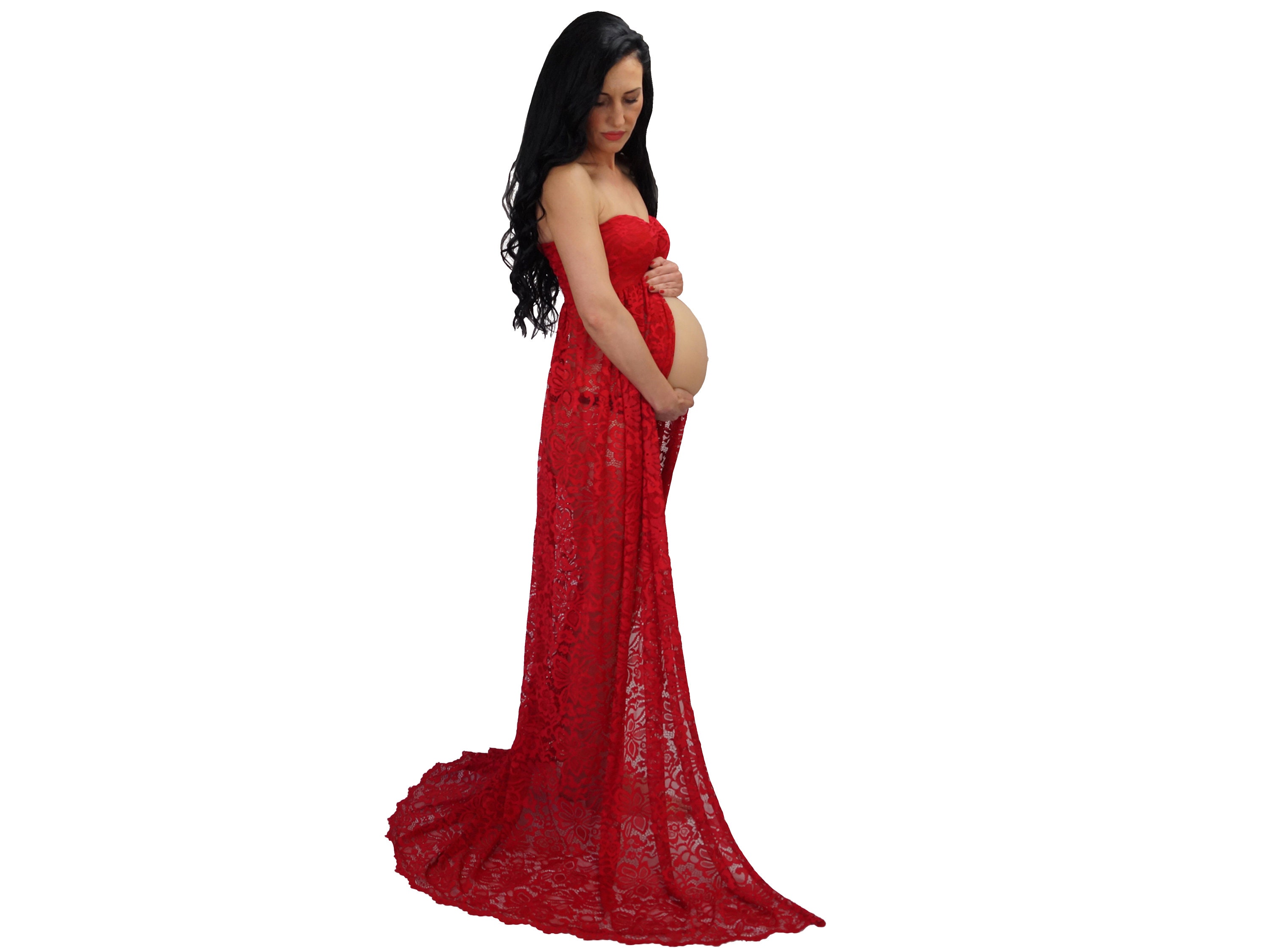 Pink Maternity dress for your photo shoot This maxi pregnancy Etsy