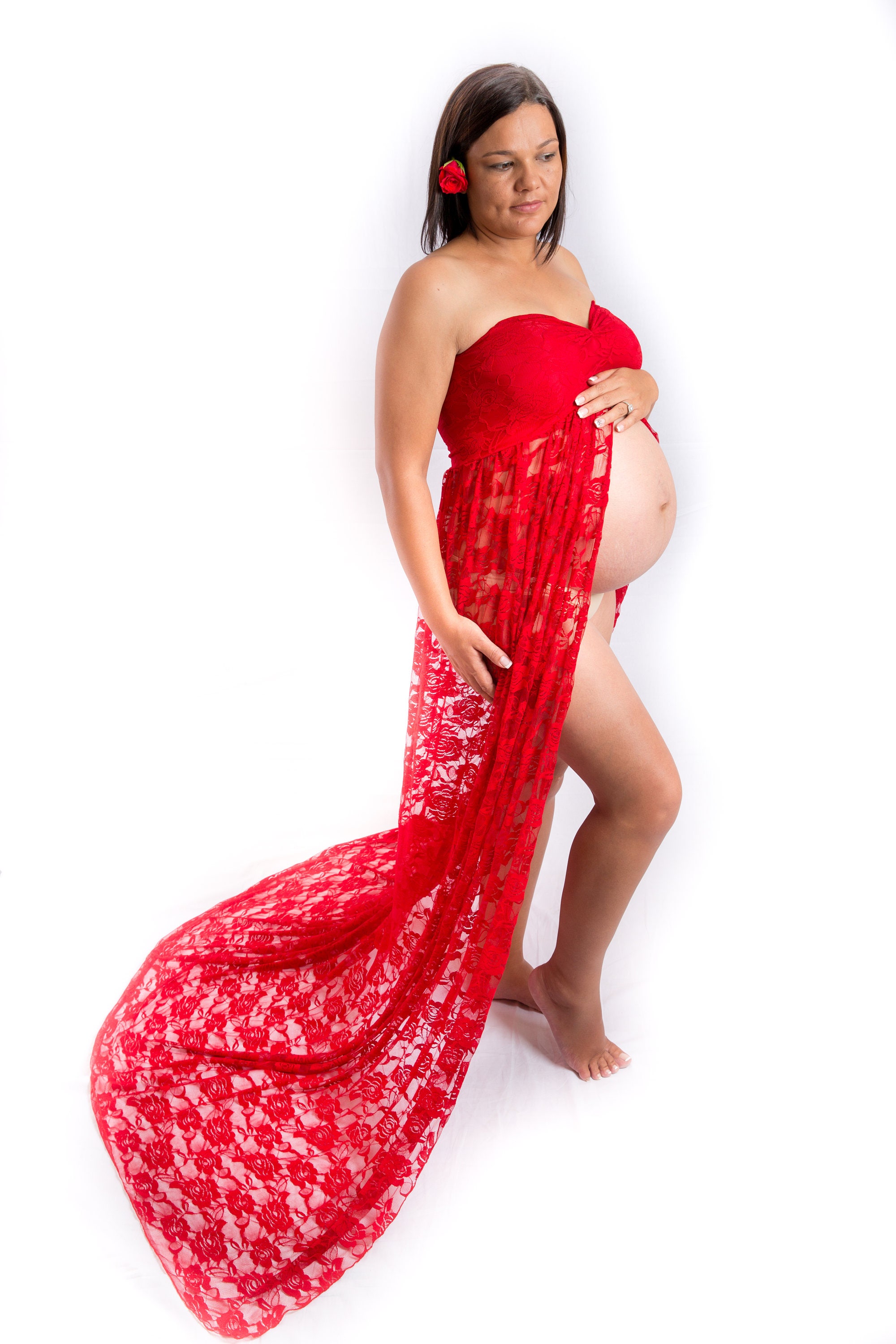 Red Maternity Dress for photo shoot. Maternity Gown Baby Etsy