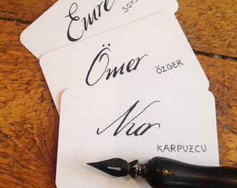 Wedding Calligraphy: Flat Handwritten Escort cards, Place Settings, Name Cards