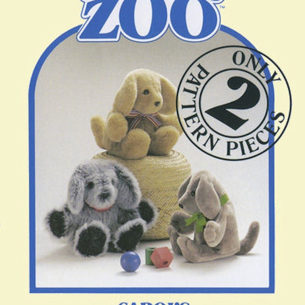 Puppy 2-piece pattern PDF by Carols Zoo - perfect craft project for Beginners and Kids! Easy and fast - clear instructions!