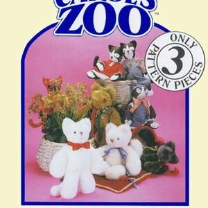 Padrão de gato de 3 peças em PDF por Carols Zoo - projeto de artesanato perfeito para iniciantes e crianças! Fácil e rápido - instruções claras!
