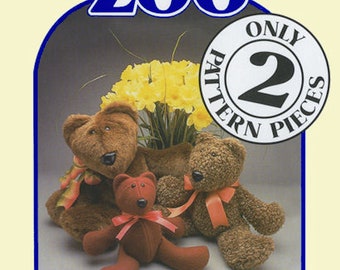 Bear Family 2-piece pattern PDF by Carols Zoo - perfect craft project for Beginners and Kids! Easy and fast - clear instructions!