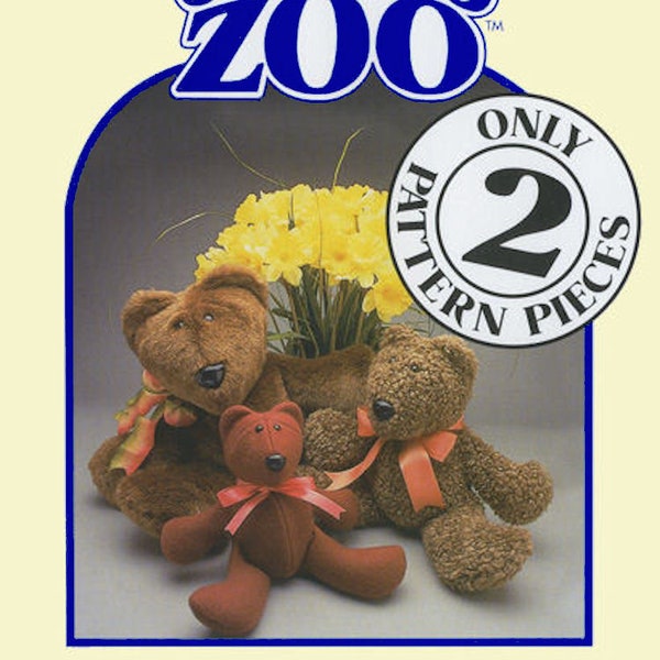 Bear Family 2-piece pattern PDF by Carols Zoo - perfect craft project for Beginners and Kids! Easy and fast - clear instructions!