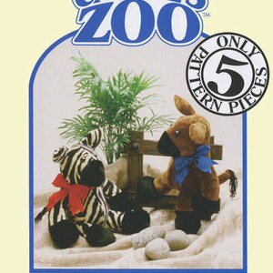 Zebra, Pony or Cow 5-piece pattern PDF by Carols Zoo - perfect craft project for Beginners and Kids! Easy and fast - clear instructions!