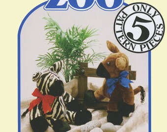 Zebra, Pony or Cow 5-piece pattern PDF by Carols Zoo - perfect craft project for Beginners and Kids! Easy and fast - clear instructions!