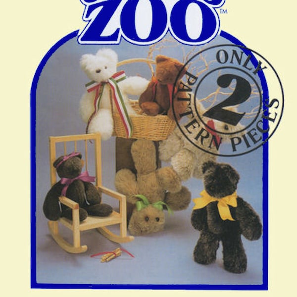 Carol's Bear 2-piece pattern PDF by Carols Zoo - perfect craft project for Beginners and Kids! Easy and fast - clear instructions!