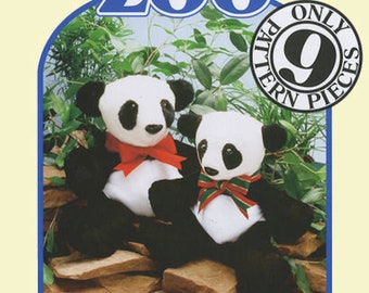 Panda Bear 9-piece pattern PDF by Carols Zoo - perfect craft project for Beginners and Kids! Easy and fast - clear instructions!