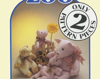 Pig Family 2-piece pattern PDF by Carols Zoo - perfect craft project for Beginners and Kids! Easy and fast - clear instructions!