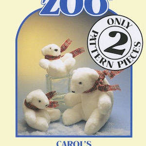 Polar Bear Family 2-piece pattern PDF by Carols Zoo - perfect craft project for Beginners and Kids! Easy and fast - clear instructions!