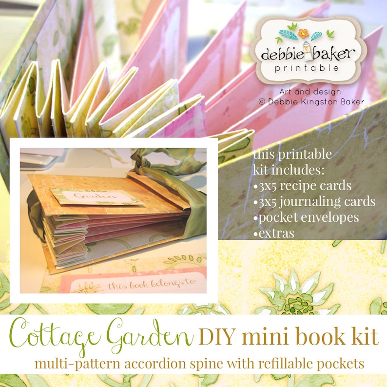 DIY Accordion Spine Mini Book Kit Garden or Recipe Etsy
