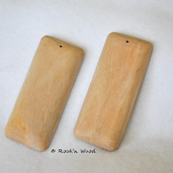2 Rectangle Pendants - Unfinished Wood - Jewelry Supply, DIY, Craft, Bib Necklace, OOAK, Statement Necklace