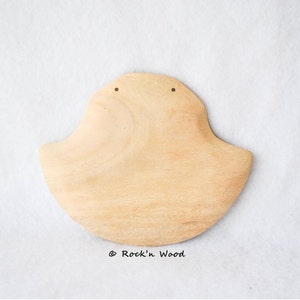 2 Wooden Pendants - The Chickadee - Unfinished Wood - Jewelry Supply, DIY, Craft, Bib Necklace, OOAK