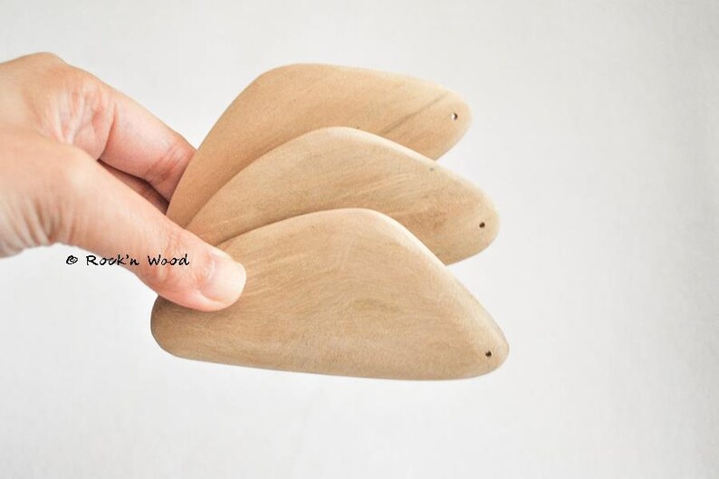 2 Triangular Pendants Unfinished Wood Jewelry Supply DIY Etsy