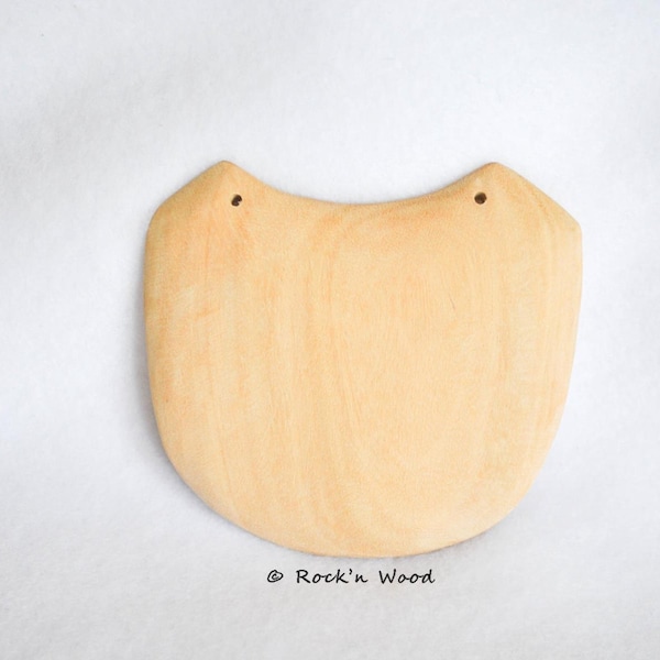 2 Shield Shaped Pendants - Unfinished Wood - The Toast - Jewelry Supply, Craft, Bib Necklace, OOAK