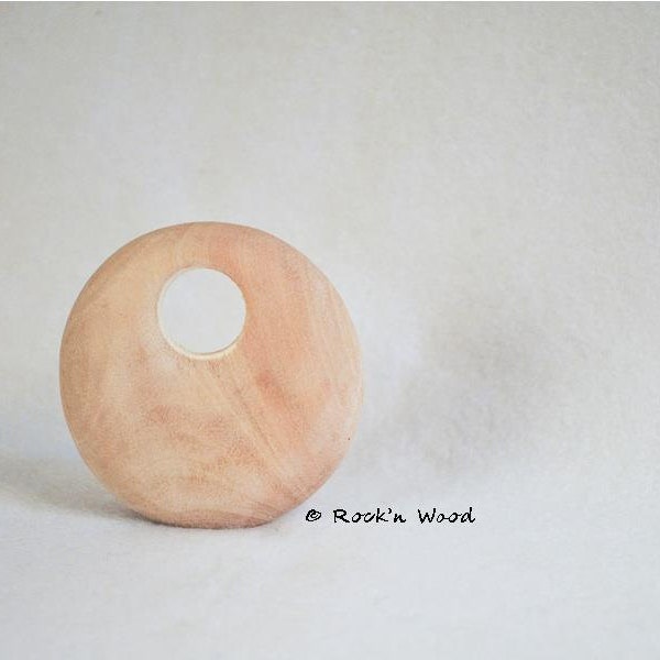 2 Pendants - The Bagel - Unfinished Wood - Jewelry Supply, DIY, OOAK, Statement Necklace