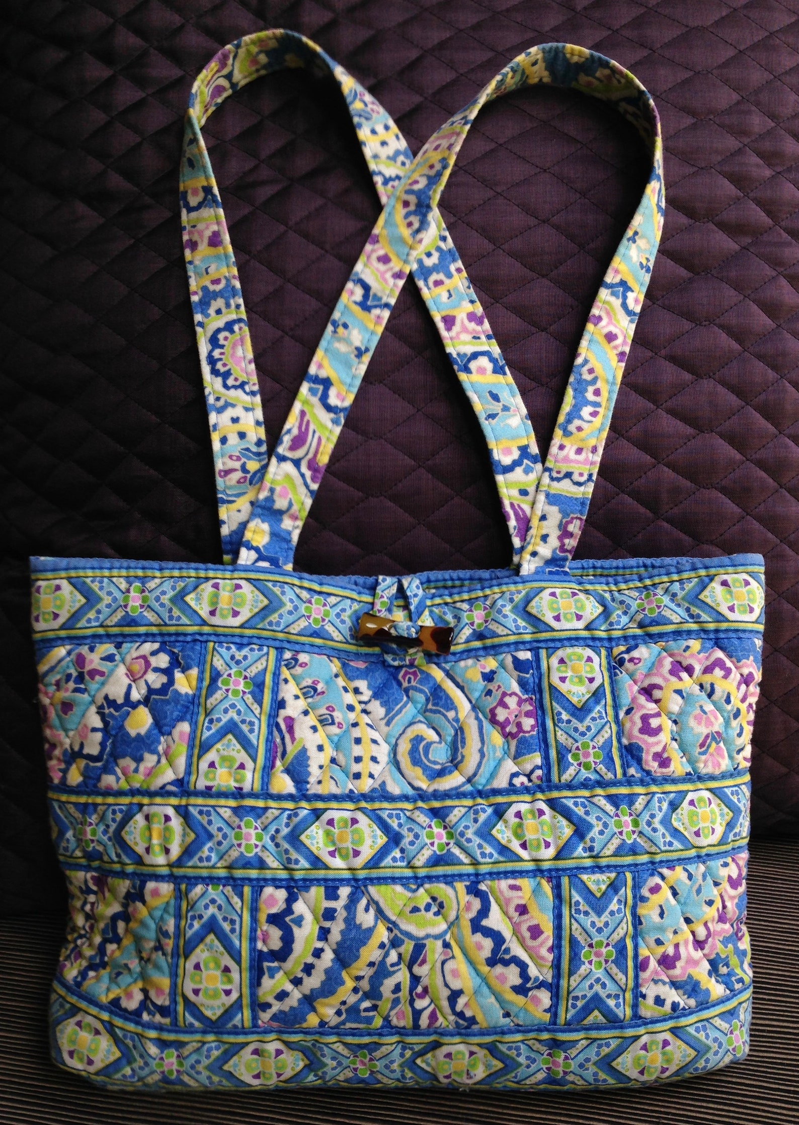 PURSE Vera Bradley Blue Capri OR Cotton FABRIC Washable Etsy