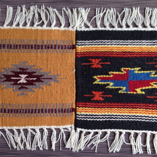 Native American Table Mat, Southwest Rug, Blanket, Navajo, Ortega, Chimayo, Wall Art, Hand Woven, Doily, Ukrainian, Slovak, Horse Blanket