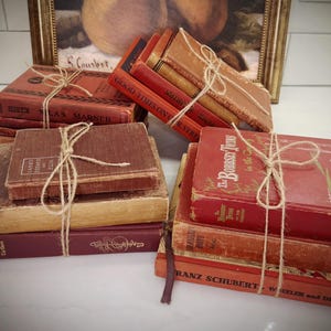 Antique Books/ Vintage Book Bundle Sets - Red
