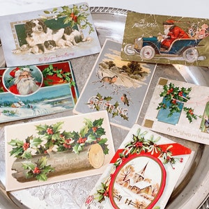 Vintage early 1900&#39;s Christmas Cards, Vintage Cristmas Decor, Vintage Post Cards, Vintage Christmas