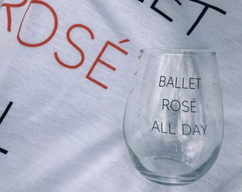 Ballet Rosé All Day Stemless Wine Glasses (PAIR)